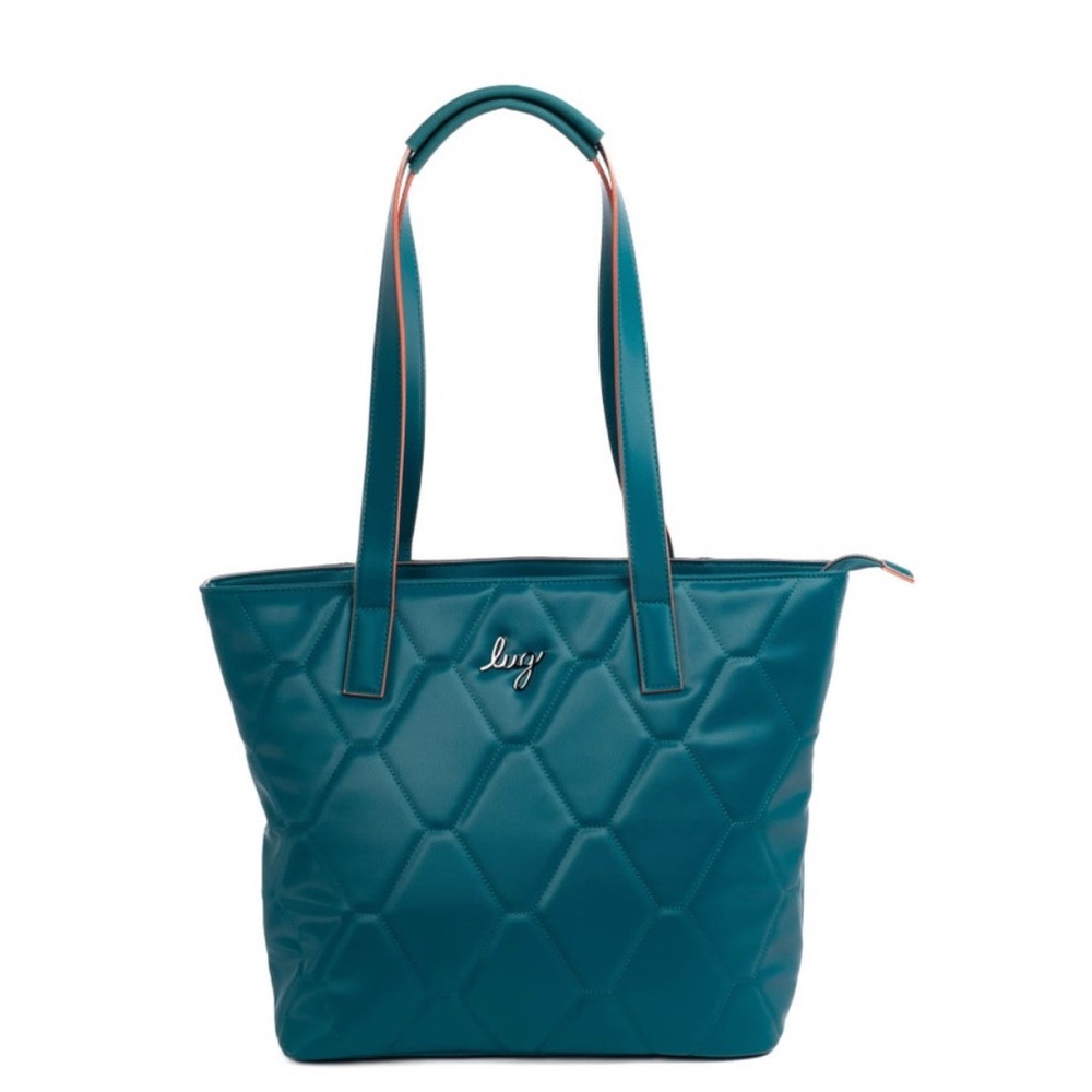 Lug TEAL Paddock Satin Luxe VL Tote New Evermore Interior